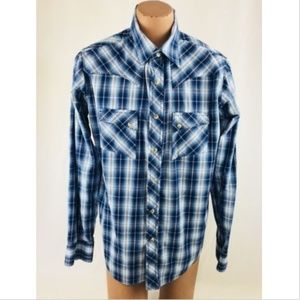 Wrangler Pearl Snap Button Western Shirt, Plaid
